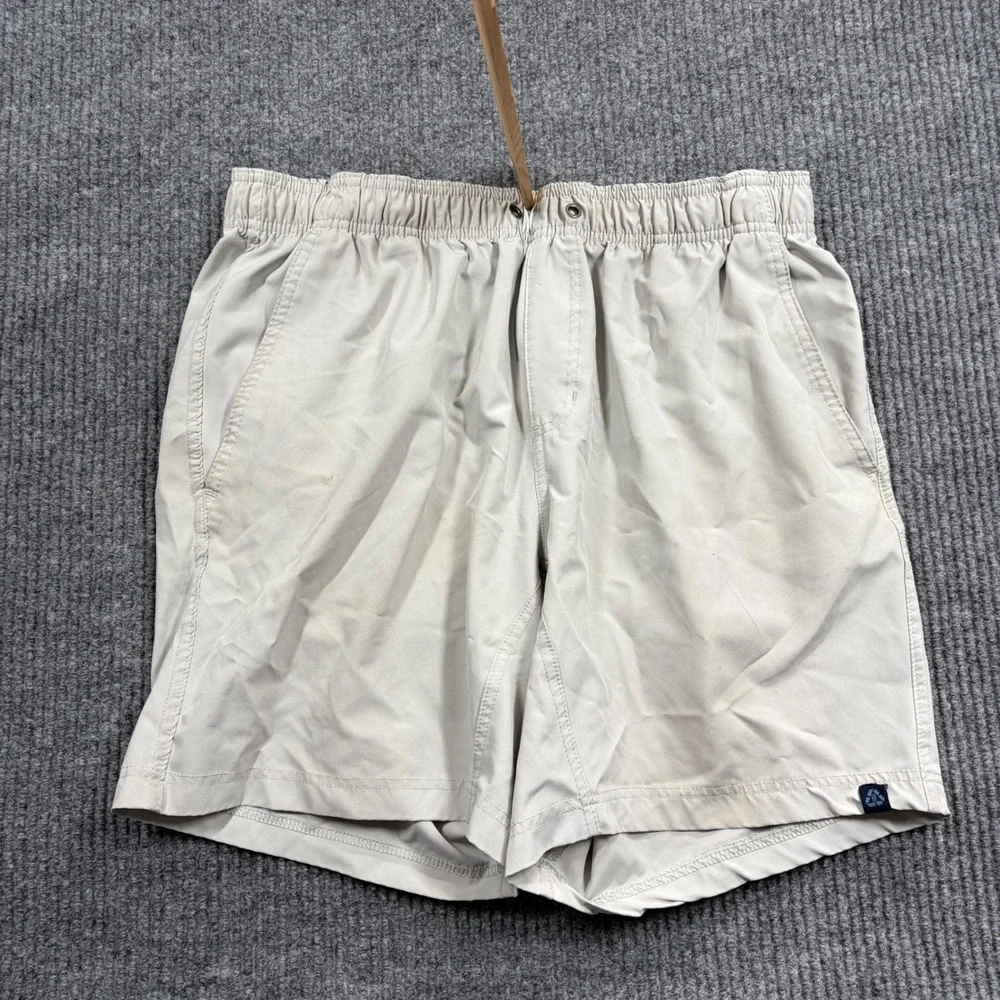 Tailor Vintage Shorts Mens L Tan Recycled Polyester Spandex Hybrid Shorts